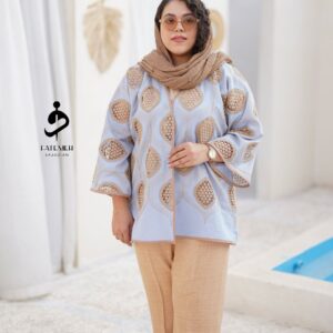 مانتو قلاب یافی (آبی نسکافه ای)