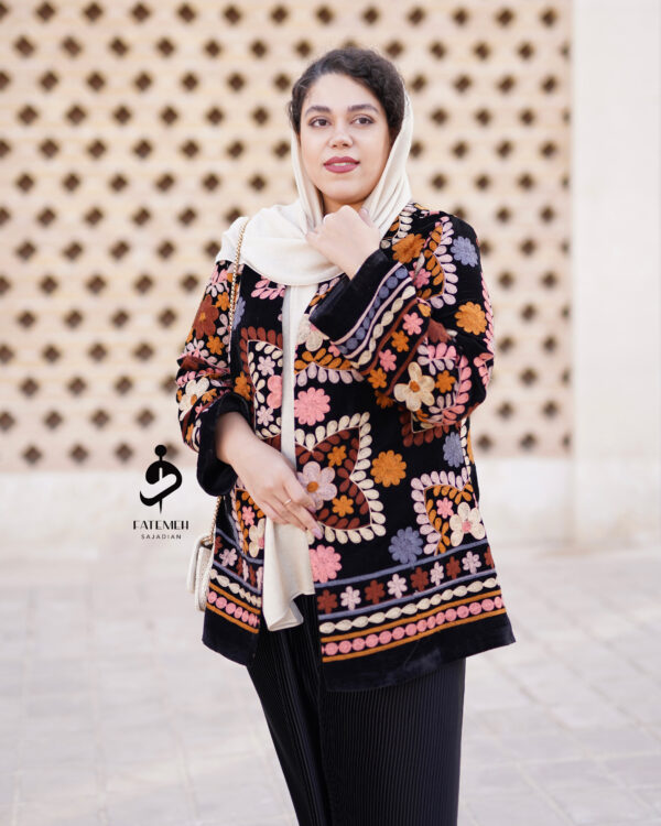 مانتو مخمل بخارادوزی (طرح 2)